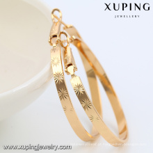 91905- Xuping Jóias Moda Banhados a Ouro 18K Big Rodada Hoop Earrings